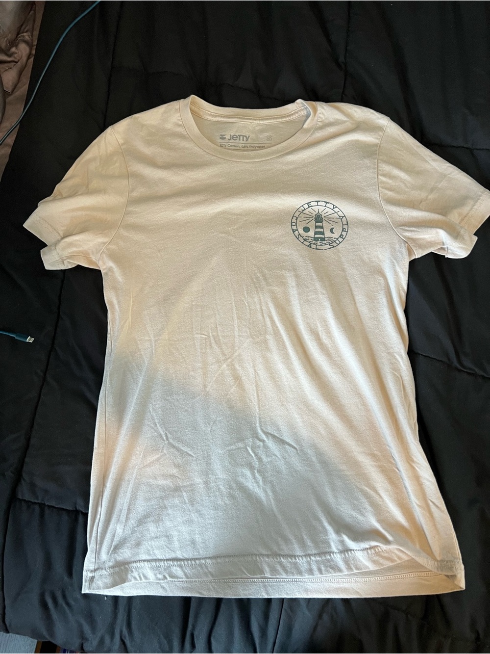 Jetty Men’s Cream Short-Sleeve Logo Crew T-Shirt